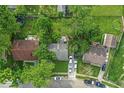 Birds eye aerial view of houses and manicured lawns of a suburban neighborhood at 5614 Regency Dr, Indianapolis, IN 46224