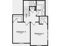 Upstairs floor plan with two bedrooms with walk-in closets, a linen closet, and a full bathroom at 2169 Aviary Ln, Danville, IN 46122