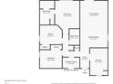 A well-designed floorplan showing the layout with two bedrooms, kitchen, living room and dining room at 2253 Bridlewood Dr, Franklin, IN 46131