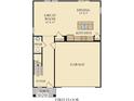 First floor plan featuring an open concept great room, dining area, kitchen, and a garage at 3610 Duncan Ct, Whitestown, IN 46075