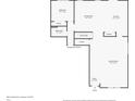 Home floorplan depicts an open-concept layout for the kitchen, living room, Gathering room, and upstairs bedroom and bath at 2282 Creekland Dr, Columbus, IN 47201