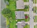 Birds-eye view of neighborhood with pond access and street parking at 3341 Carica Dr, Indianapolis, IN 46203
