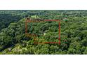 A captivating aerial perspective showcases the property's boundaries amidst a lush forest, offering privacy and seclusion at 9722 N Gasburg Rd, Mooresville, IN 46158