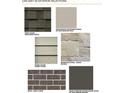 Exterior selections for a home, featuring roof, siding, stone, brick, and door/shutter color options at 19990 Stone Side Dr, Westfield, IN 46074