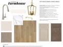 Material selection for a modern farmhouse kitchen & living areas, featuring cabinets, countertops, and flooring at 19990 Stone Side Dr, Westfield, IN 46074
