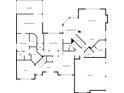 Layout of the first floor featuring the kitchen, living room, primary bedroom, and dining area at 3893 Bent Tree Ln, Greenwood, IN 46143