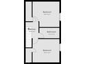 Upstairs floorplan featuring bedrooms, bathrooms, and a hallway at 6739 Westdrum Rd, Indianapolis, IN 46241
