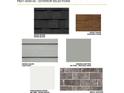 Exterior selections showcasing roof, siding, trim, and brick options at 4955 Elaine Ct, Noblesville, IN 46062