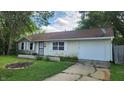 Charming single-story home with a well-maintained lawn and flowerbeds in a peaceful residential neighborhood at 2807 Carla Ct, Indianapolis, IN 46219