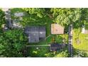 Aerial view of the property showcasing the layout and surrounding greenery at 637 Olin Ave, Indianapolis, IN 46222