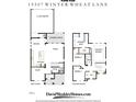 Detailed floor plan showcasing the layout of this home, including the kitchen and bedrooms at 19307 Winter Wheat Ln, Westfield, IN 46074
