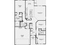 Detailed floor plan showcasing a primary suite, a great room, and a two-car garage at 289 N Bur Oak Dr, Mooresville, IN 46158