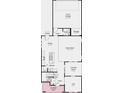 Detailed floor plan showcasing the layout of the first floor with kitchen, great room, dining, and garage at 9124 Anthem Ave, Plainfield, IN 46168