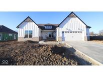Charming, newly built two-story home featuring a white facade, a 2-car garage, and professional landscaping at 4068 Berry Chase Blvd, Greenwood, IN 46143