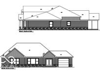 Detailed architectural rendering showcasing the home's right and rear exterior elevations at 3060 N Country Club Rd, Martinsville, IN 46151