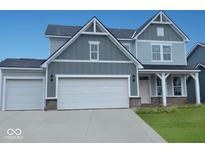 Charming two-story home with gray siding, white trim, two-car garage, and welcoming front porch at 552 Bluestem Ln, New Whiteland, IN 46184