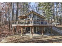 A-frame home with wrap-around deck and wooded lot at 7783 Juniper Dr, Nineveh, IN 46164