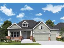 Charming single-Gathering home with a two-car garage, inviting porch, and manicured lawn on a sunny day at 19868 Chatham Shore Ln, Westfield, IN 46074