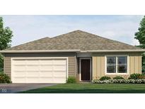 Charming single-story home with a well-manicured lawn and attached two-car garage at 3261 W Keepsake Ln, Monrovia, IN 46157