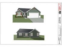 Rendering of a one story home with green siding, white trim, and a two car garage at 4727 Malus Blvd, Anderson, IN 46011