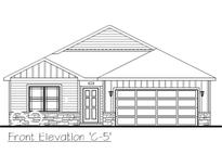 Charming single-Gathering home with a two-car garage, stone accents, and a well-manicured lawn at 1414 Bluebonnet Pl, Shelbyville, IN 46176