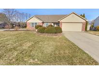 Charming single-story brick home with well-maintained lawn and attached garage at 170 Trails End, Brownsburg, IN 46112