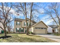 Two-story home featuring a two-car garage and lush front lawn at 3367 Redbud Ct, Westfield, IN 46074