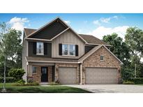 Charming two-story home with a brick and siding exterior, an attached two-car garage, and a well-maintained lawn at 7231 Estes Dr, Indianapolis, IN 46239