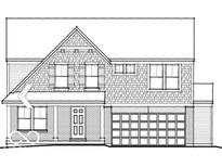 Charming two-story home with a brick and shingle exterior, a covered entryway and an attached garage at 6165 Wainscott Trl, McCordsville, IN 46055