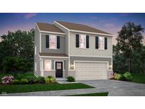 Charming two-story home with a neutral color palette, well-manicured lawn and an attached two-car garage at 1439 Bellows Ave, Franklin, IN 46131
