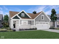 Charming one-story home featuring white brick accents, gray siding and a two-car garage at 187 Cline St, Westfield, IN 46074