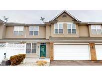 Charming townhouse with tan siding, white garage door, and a lovely teal front door at 2316 Brightwell Pl, Indianapolis, IN 46260