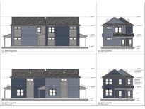 Detailed elevation displaying north, east, south and west sides of a two-story home showcasing window placements at 922 N Oakland Ave, Indianapolis, IN 46201