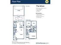 Detailed floor plan showcasing the layout of this 3-bedroom, 2.5-bath home design at 2674 Marjorie Ln, Plainfield, IN 46168