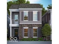 Charming two-story home features a mix of stone and siding, enhancing its curb appeal at 745 Madelyn Dr, Carmel, IN 46032