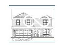 Illustration of a two-story home with light siding and a two-car garage at 11290 N Greenthread Dr, Monrovia, IN 46157