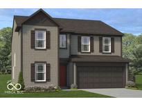 Charming two-story home with a brown exterior, shutters, and a two-car garage at 8726 Hollander Dr, Camby, IN 46113