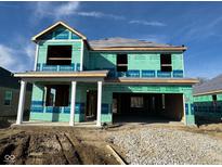 New construction home featuring a two-car garage and classic architecture at 1378 Foxtail Ln, Greenwood, IN 46143