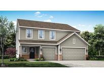 Charming two-story home with attached two-car garage and covered front entry at 5809 Sunstone Rd, Indianapolis, IN 46239
