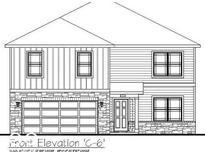 Rendering of new construction home featuring two stories with a garage and front door at 3241 W Keepsake Ln, Monrovia, IN 46157