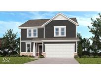 Beautiful two-story home featuring modern siding, a two-car garage, and manicured landscaping at 1038 Stubble Run, Danville, IN 46122