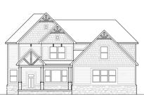 New construction home showcases a welcoming covered porch and attractive architectural elements at 3228 S Overlook Pass, New Palestine, IN 46163
