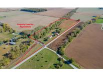 Sprawling property featuring mature trees and a mix of grassy and cultivated land at 9056 E 650 N, Wilkinson, IN 46186