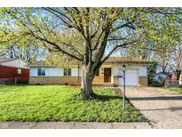 Charming single-story home featuring a well-maintained lawn, brick accents, and a lovely front yard tree at 1457 Biloxi Ln, Beech Grove, IN 46107