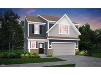 Charming two-story home with attached garage, and professionally landscaped front yard at 4105 Ashton View Ln, Indianapolis, IN 46268