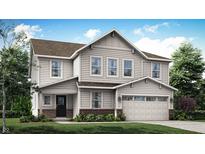 Charming two-story home with white siding, a brown roof, and a manicured front yard showcasing its curb appeal at 4376 Risen Star Way, Bargersville, IN 46106