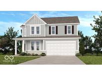 Charming two-story home features a covered porch, two-car garage, and neutral color palette at 288 Commodore Dr, Pittsboro, IN 46167