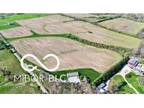 Expansive aerial view of the acreage of land with mature trees surrounding it at 1630 N 400 W, Bargersville, IN 46106