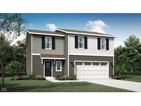 Charming two-story home featuring horizontal siding, a covered entryway, and an attached two car garage at 11929 Vale St, Indianapolis, IN 46235