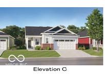 Charming one-story home with a two-car garage, brick accents, and well-manicured lawn at 5208 Foxley Park Ln, Avon, IN 46123
